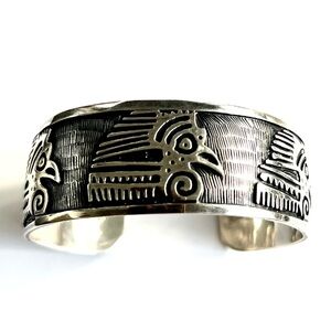 Federico Antonio Pena (FAP) Vintage Eagle Taxco Mexico Silver Handcrafted Cuff
